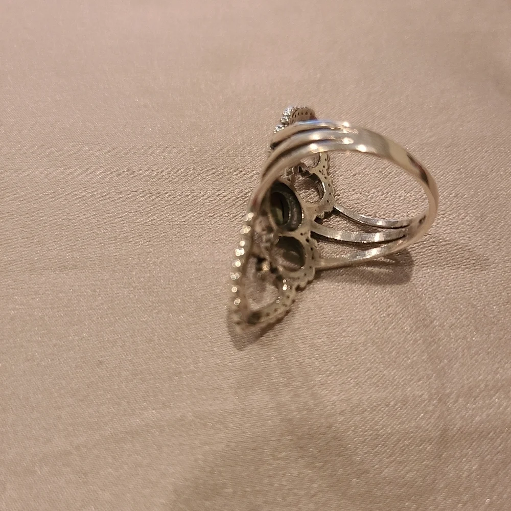 Sterling silver abalone shell ring